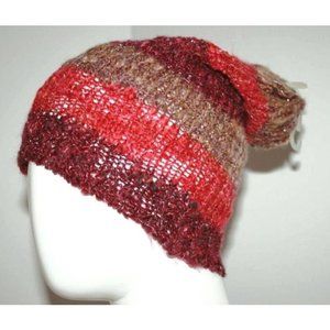 H&M Winter HAT One Size PINK Glitter  LONG Stripes